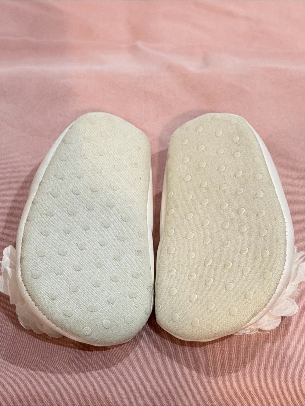 Carter's Cream Baby Mary Jane Shoes with Fabric Flower 0-3 months